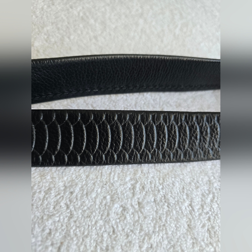 Burberry Black Belt with Silver and Gold Plaid Buckle - Picture 12 of 15